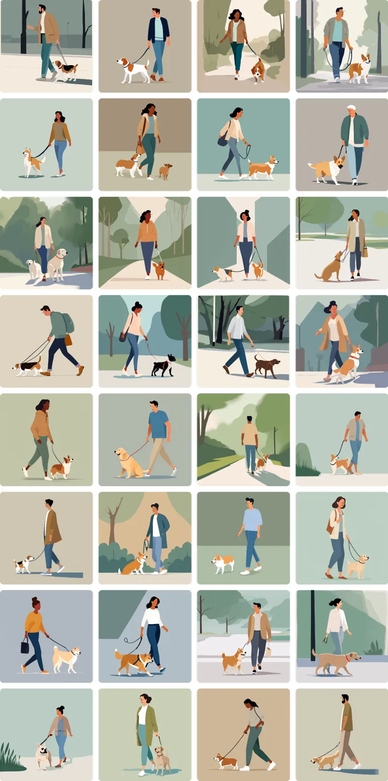 Walking with Dog background preview