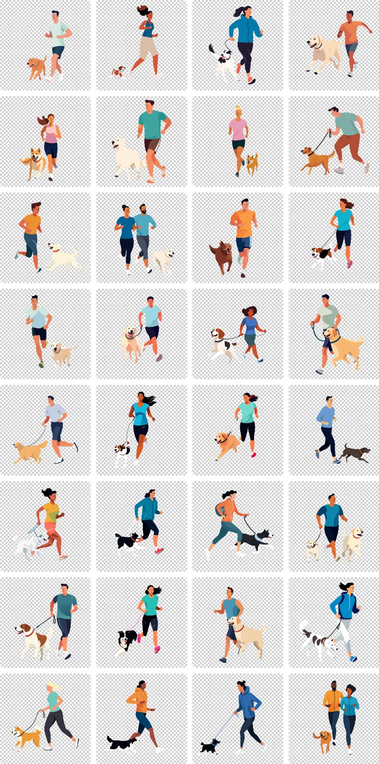 Running with Dog transparent preview