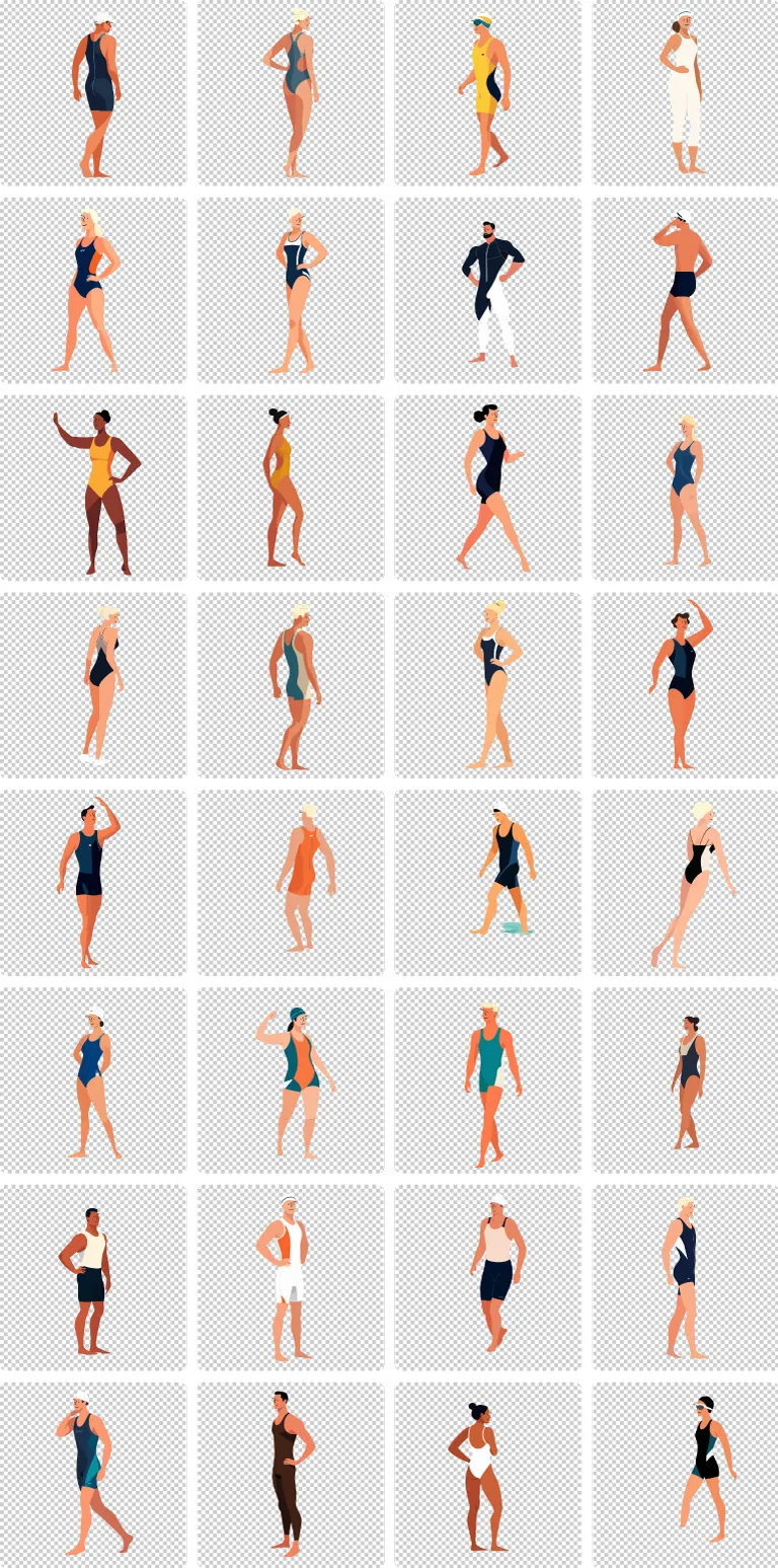 Swimmer transparent preview