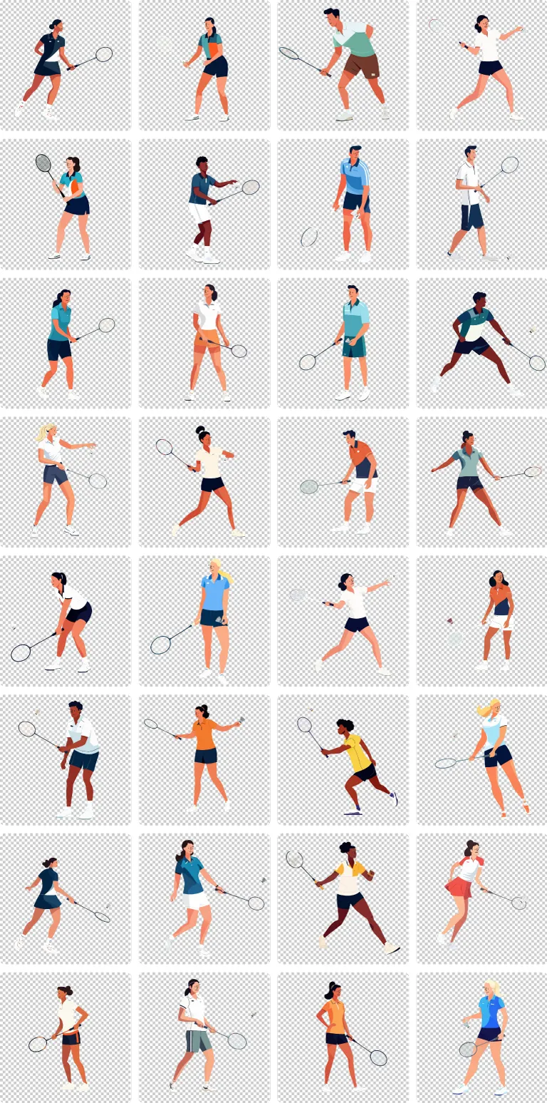 Badminton Player transparent preview
