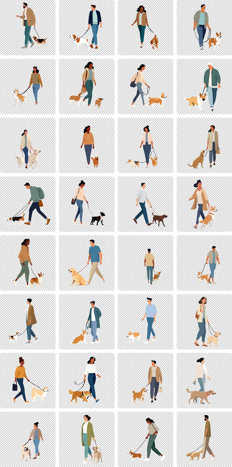 Walking with Dog transparent preview