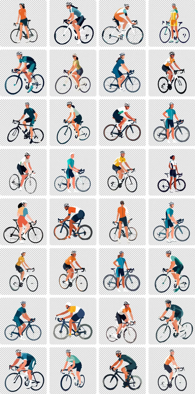 Cyclist transparent preview
